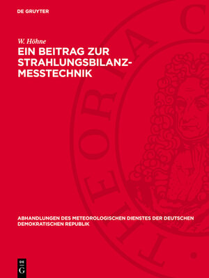 cover image of Ein Beitrag zur Strahlungsbilanz-Messtechnik